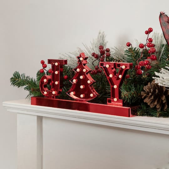6.5" LED Red Joy Christmas Marquee Sign